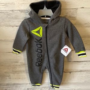 Baby Reebok Hooded Romper Size 12 Months NEW